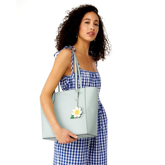 New Kate Spade Dana Saffiano Tote Crystal Blue - Picture 3 of 5